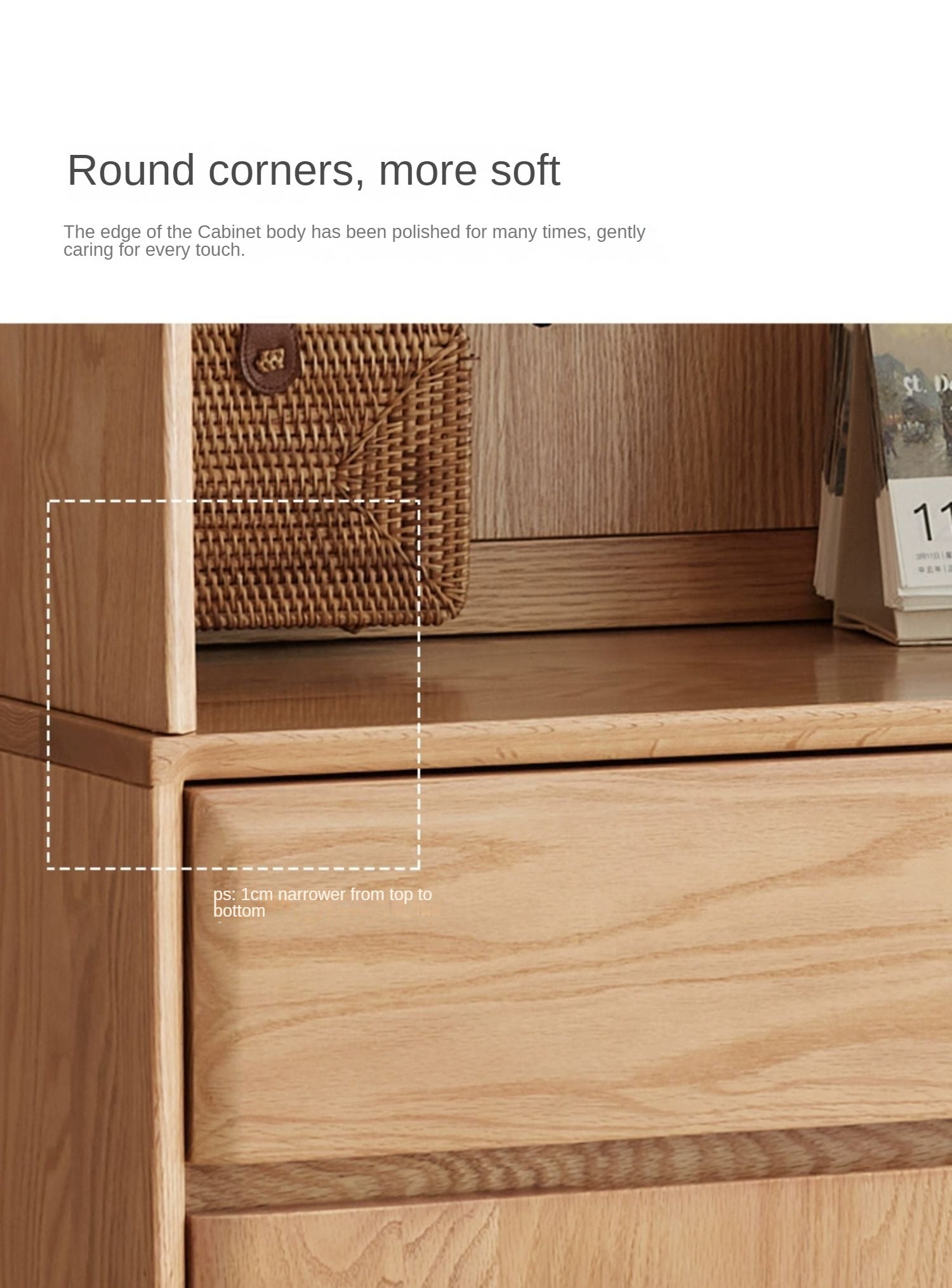 Oak Solid Wood Entrance Hall Cabinet Shoe Cabinet Integrated