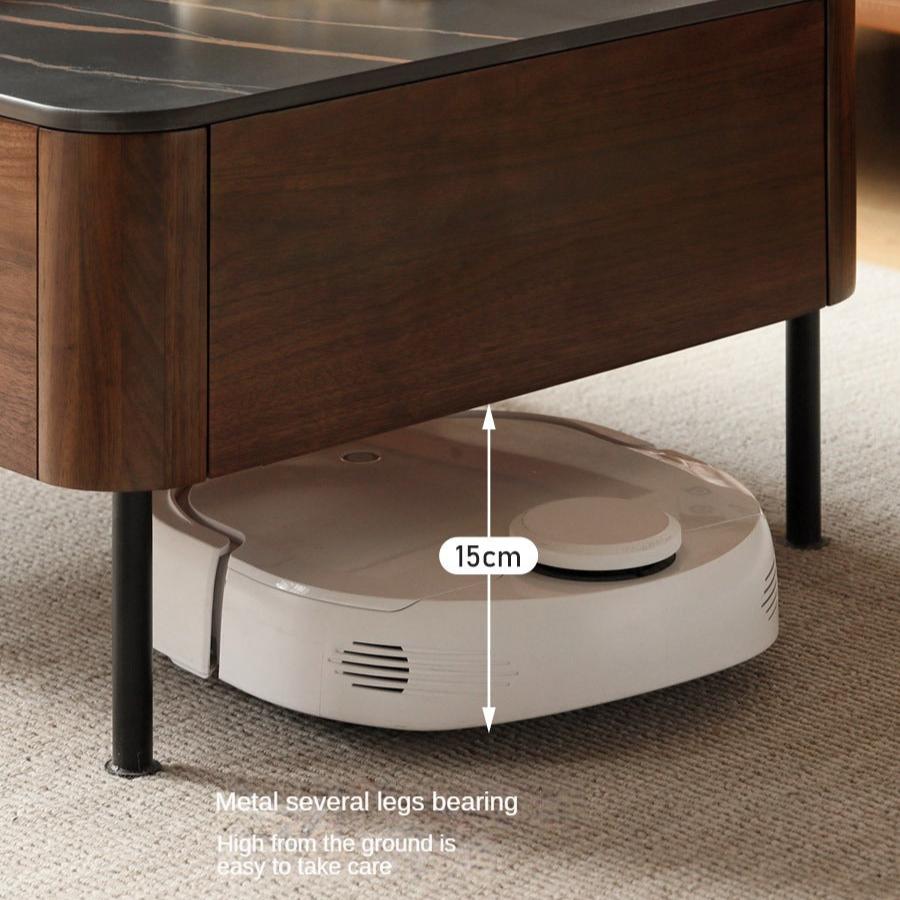 Sandalwood, Oak, Black Walnut Solid Wood Slate Top Coffee Table