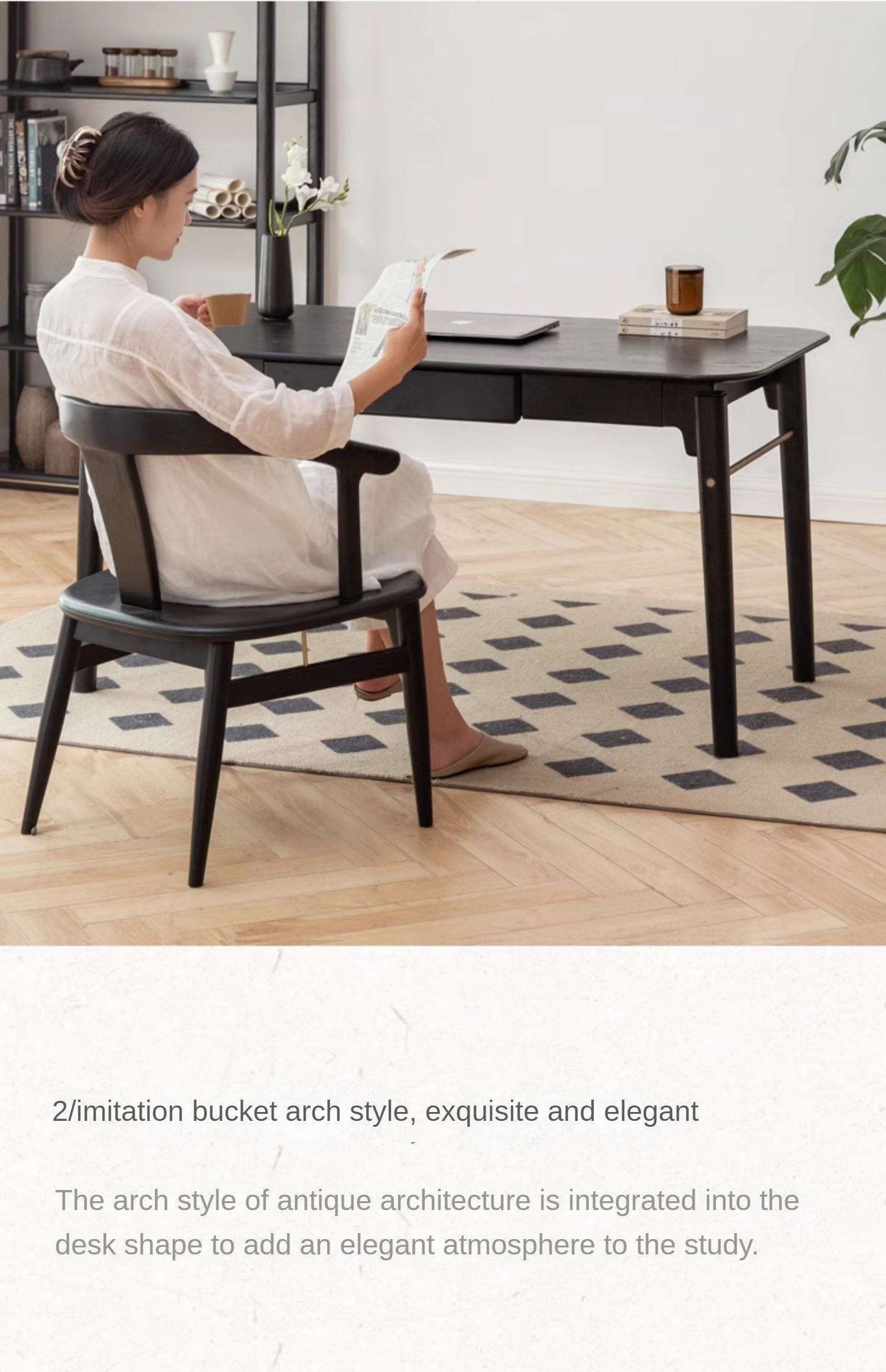 Oak Solid Wood Modern Simple Computer Desk