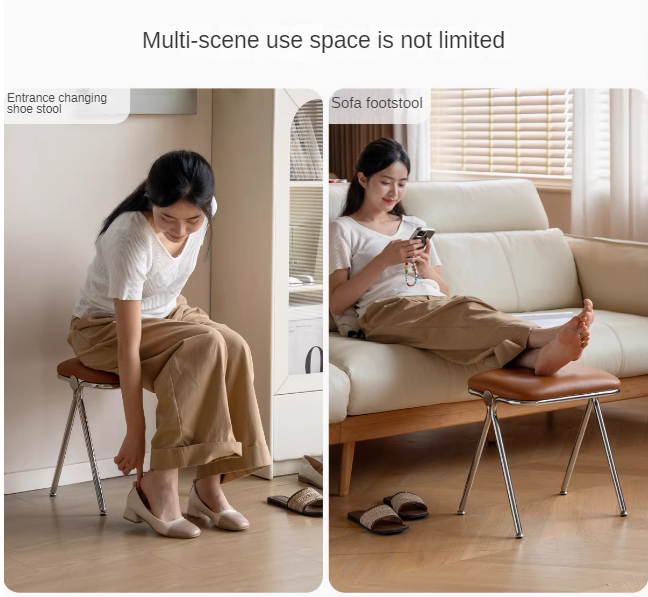 Organic Leather Soft Package Makeup Stool