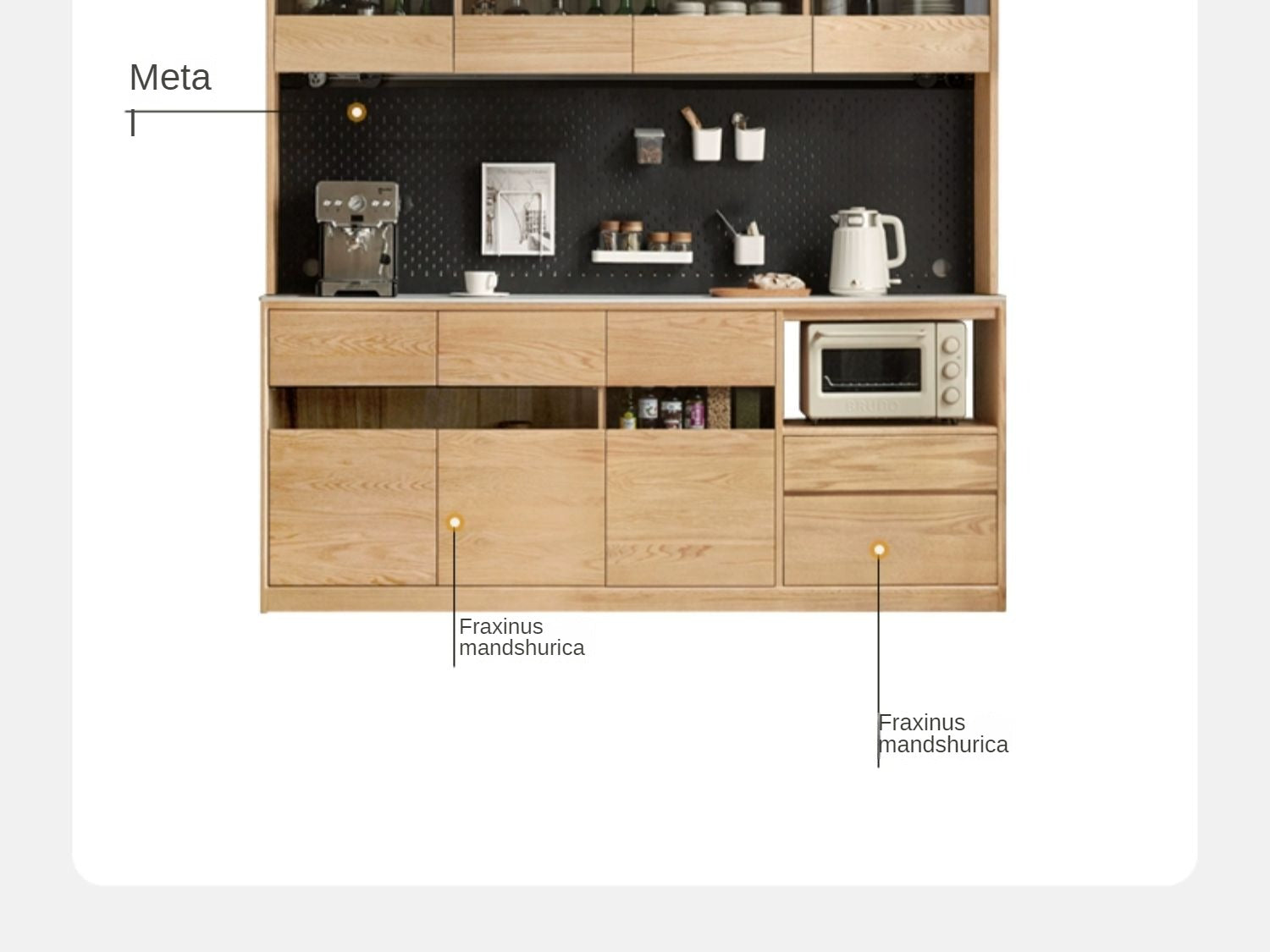 Ash, Oak solid wood sideboard modern Buffet cabinet+