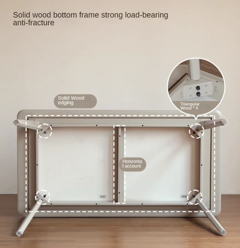 Poplar Solid Wood Modern Rock Plate Dining Table