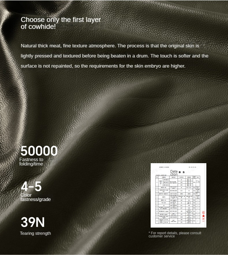 Leather First Layer Cowhide Straight Sofa.