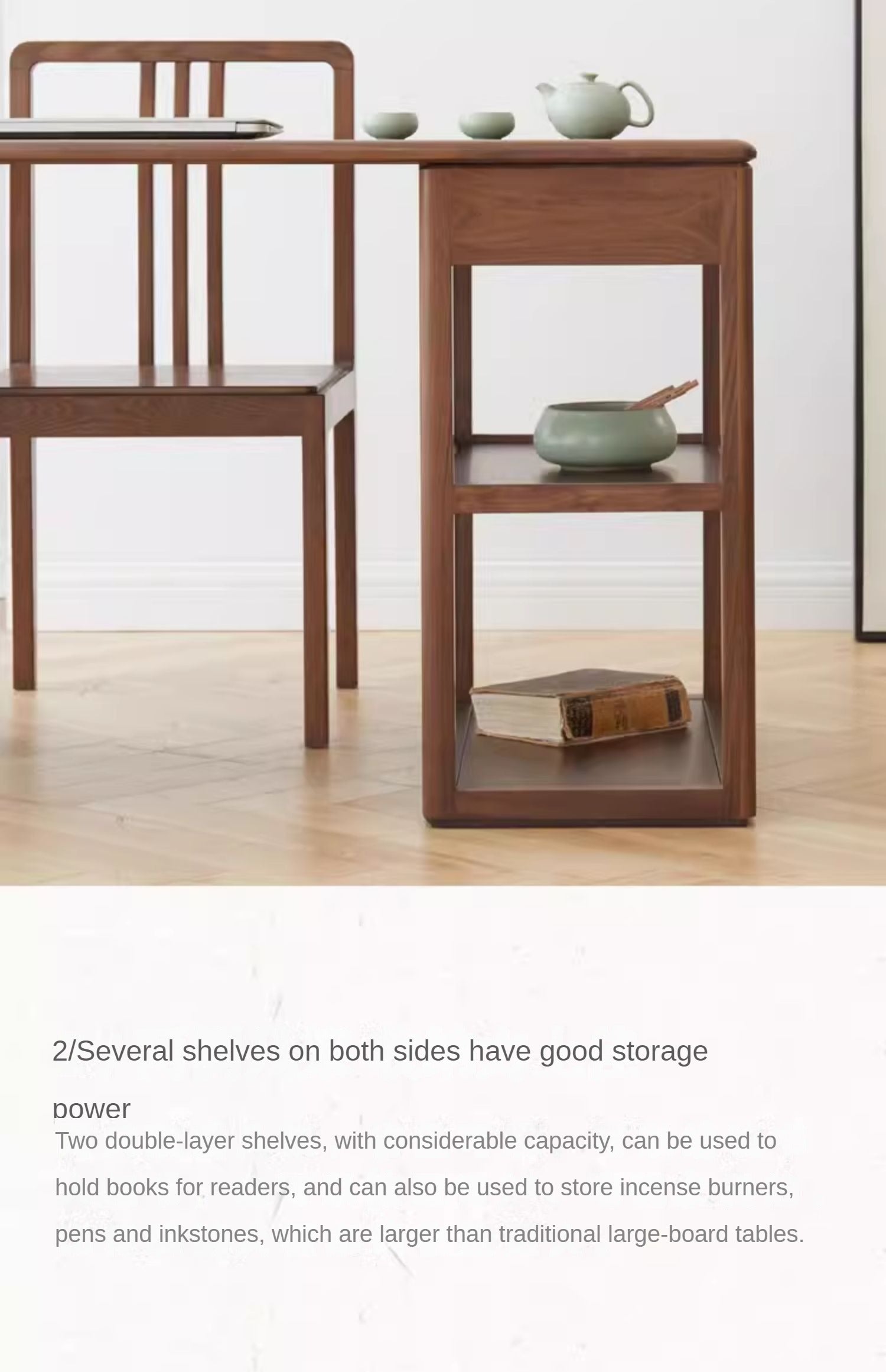Black Walnut Solid Wood Modern Study Desk