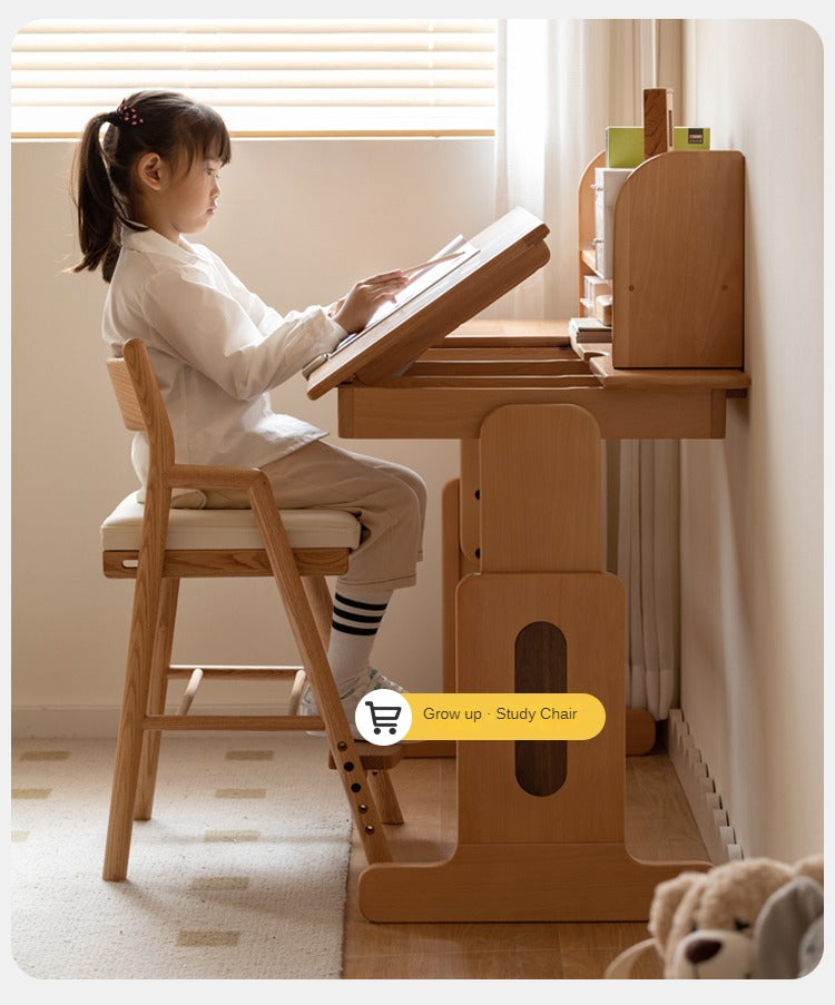European Beech Solid Wood Liftable Kids Table