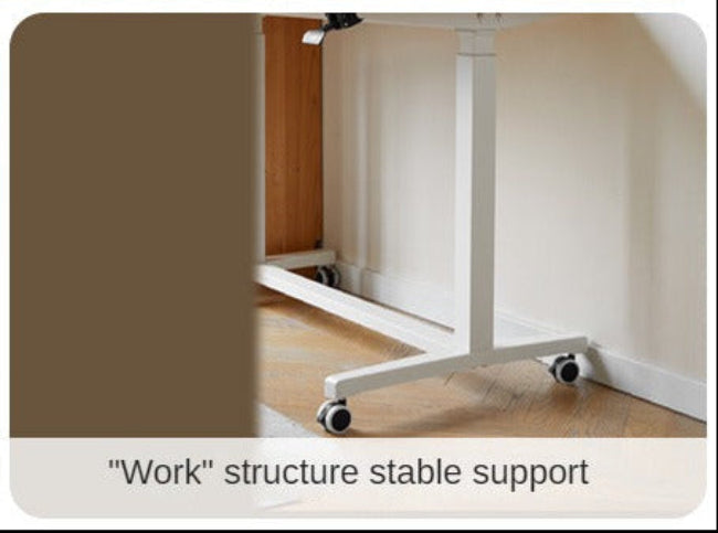 Oak, Rubberwood Solid Wood Standing Mobile Office Desk