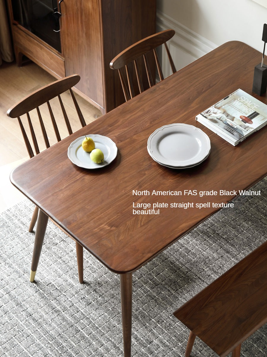 Black Walnut Solid Wood Light Luxori Dining Table