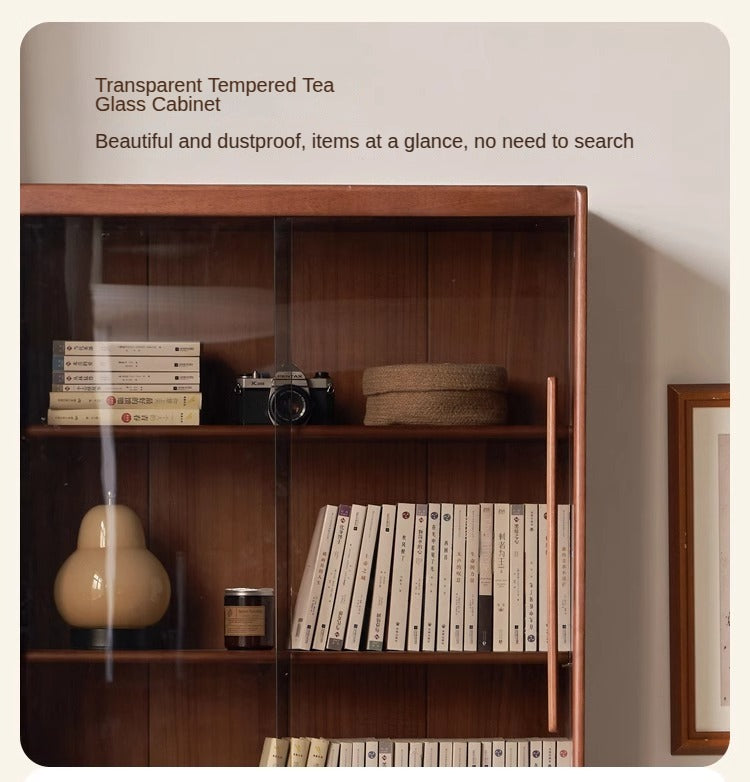 Rubber Solid Wood Bookcase Household Storage.