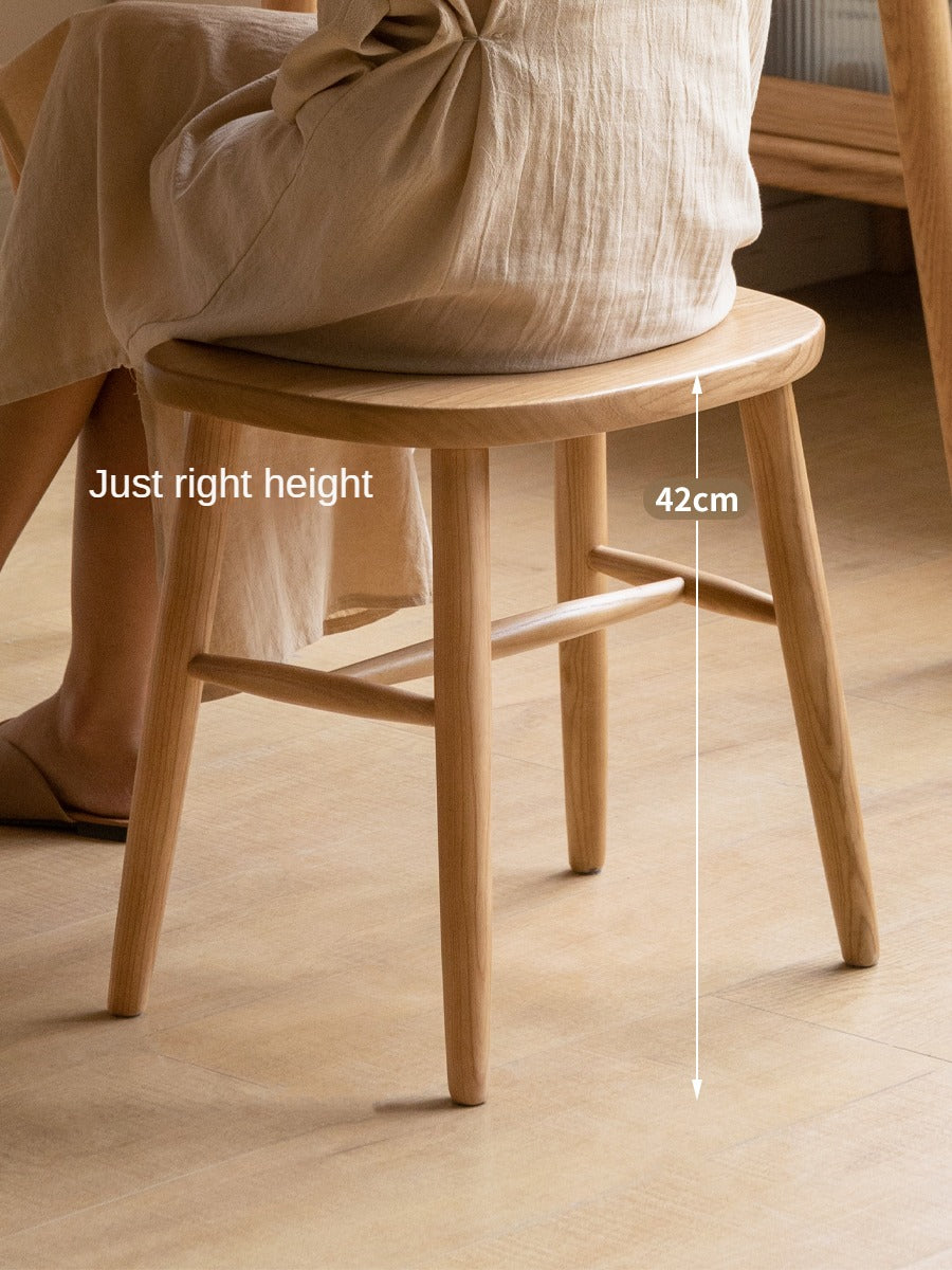 Ash, Oak, Cherry, Black Walnut, Beech Solid Wood Makeup Stool