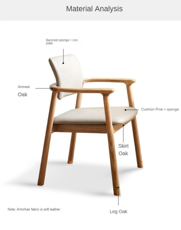 Oak Solid Wood Leisure Armchair