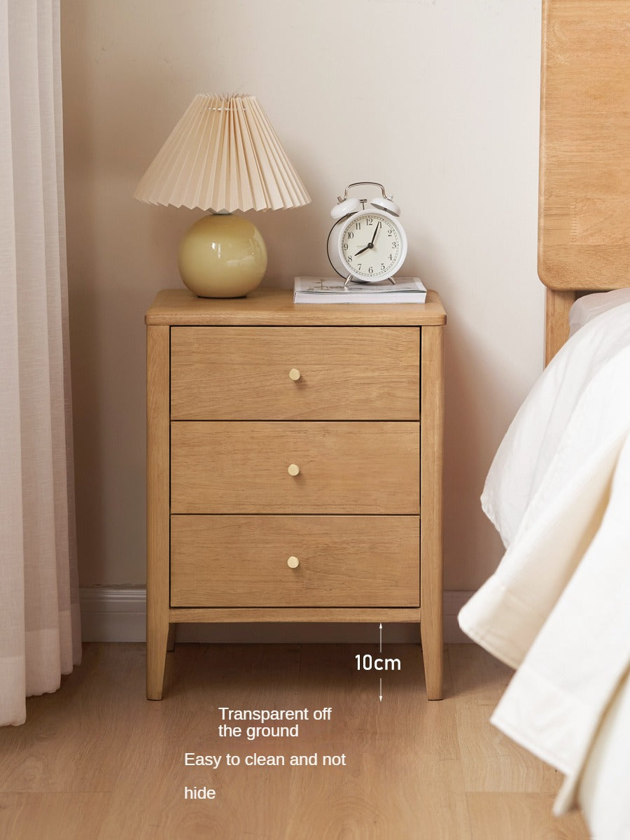 Solid RubberWood, Oak Solid Wood Modern Nightstand)