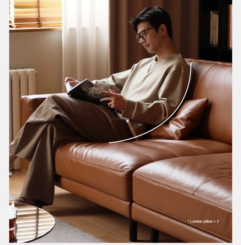 Leather Italian Minimalist Sofa.