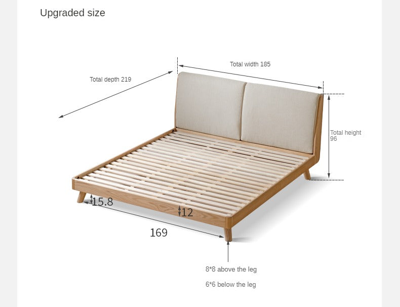 Rubberwood, Oak solid wood Soft Bed
