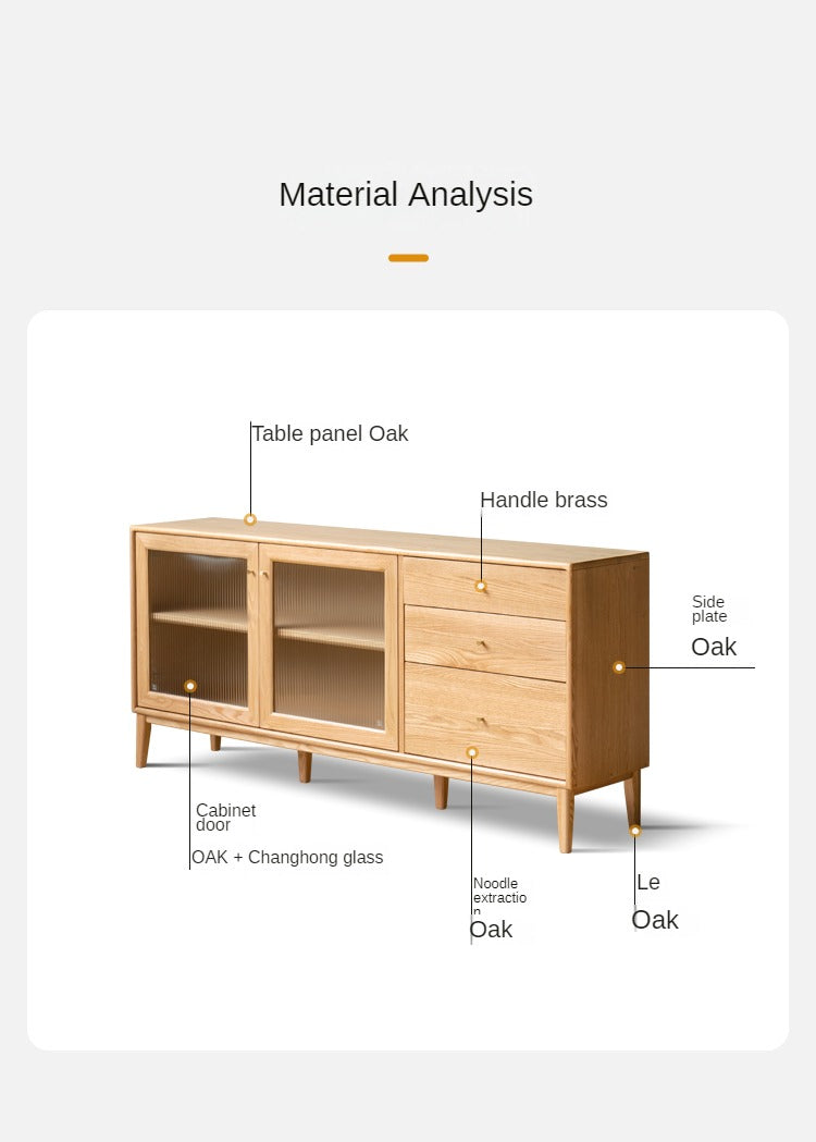 Oak solid wood sideboard cabinet"