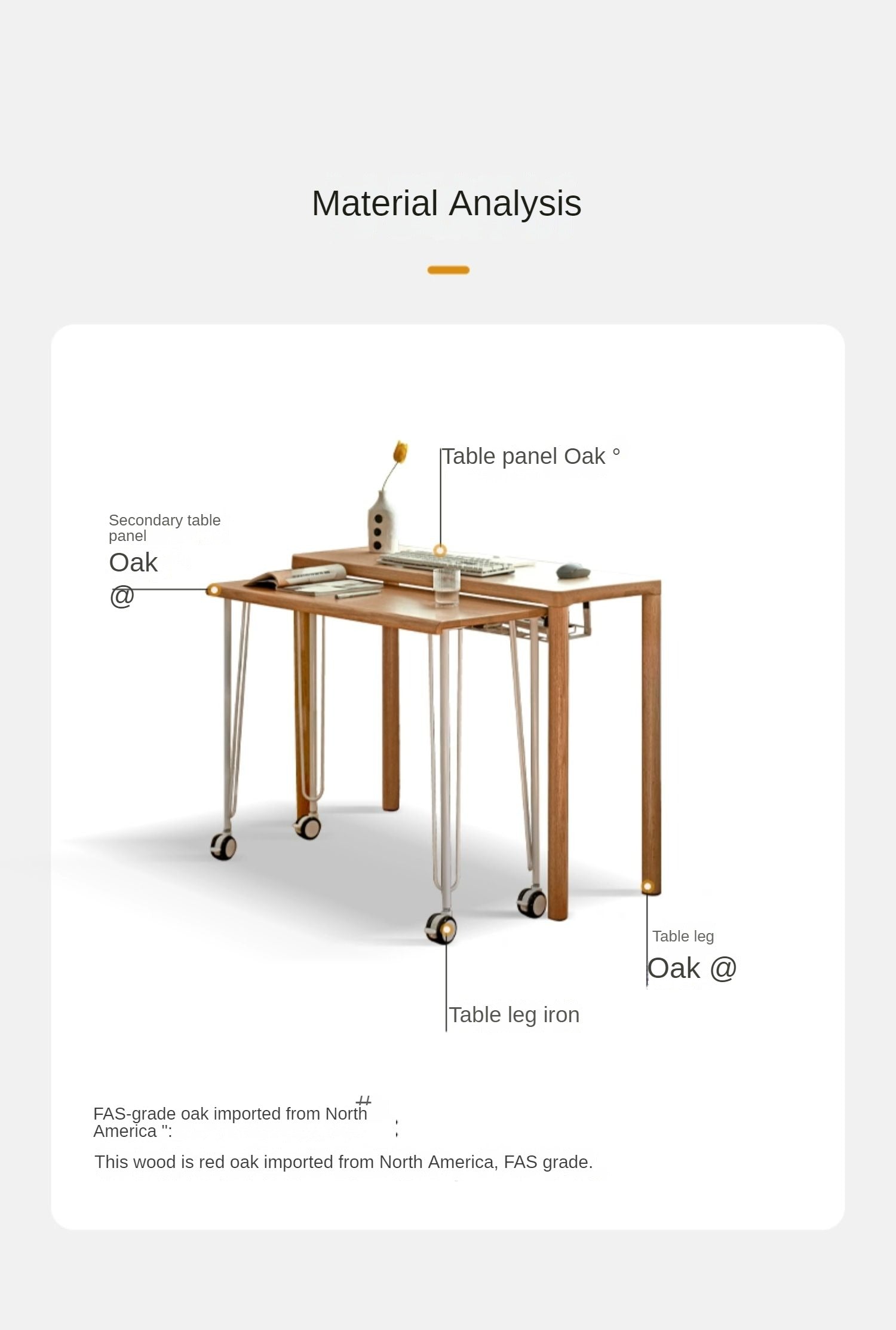 Oak Solid Wood Two-level Stackable Office Desks