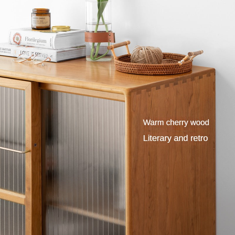 Cherry WoodRetro Side Cabinet Vintage Storage Cabinet