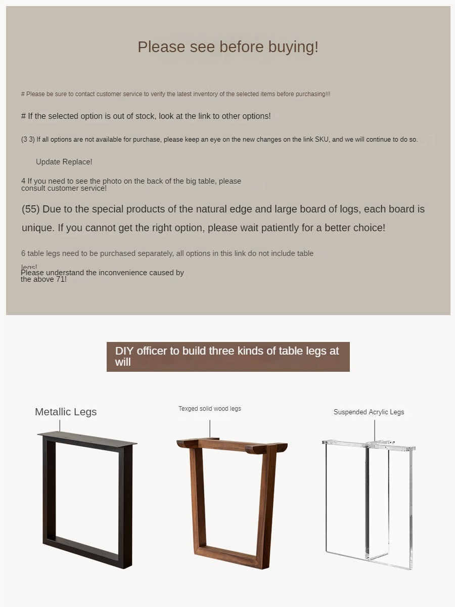 Black Walnut Solid Wood Natural Edge Large Top For Dining Table.