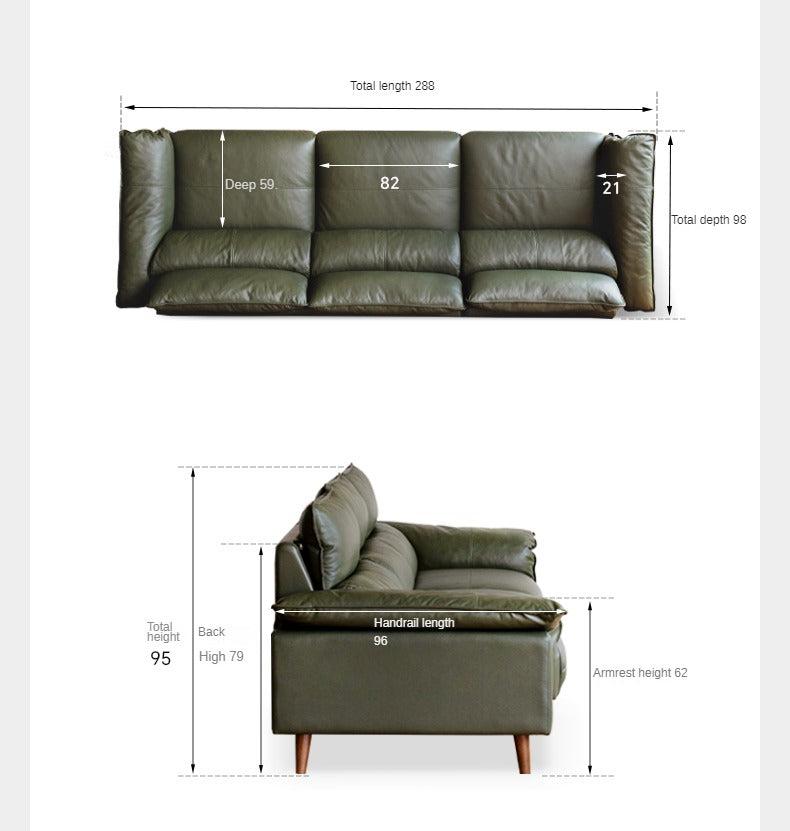 Leather First Layer Cowhide Straight Sofa.