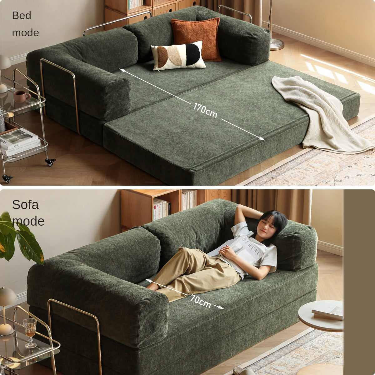 Fabric Modern Folding Dual-purpose Sofa,