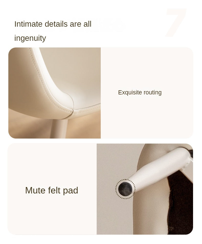 4pcs Organic Leather Cream Style Iron Dining Chair