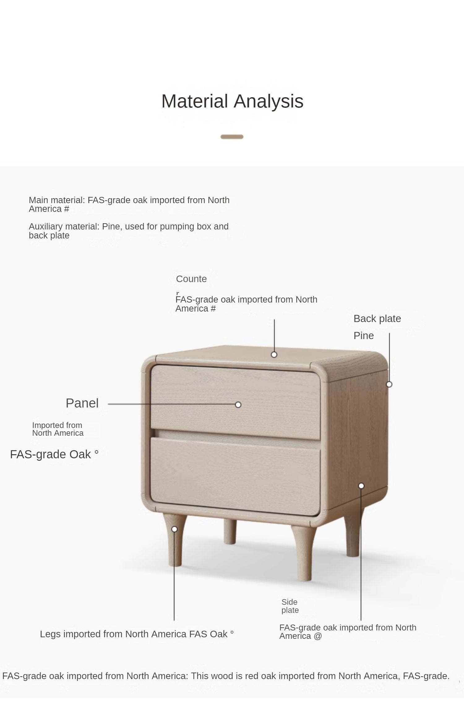 Tulipwood Solid Wood Nightstand Light Luxury.