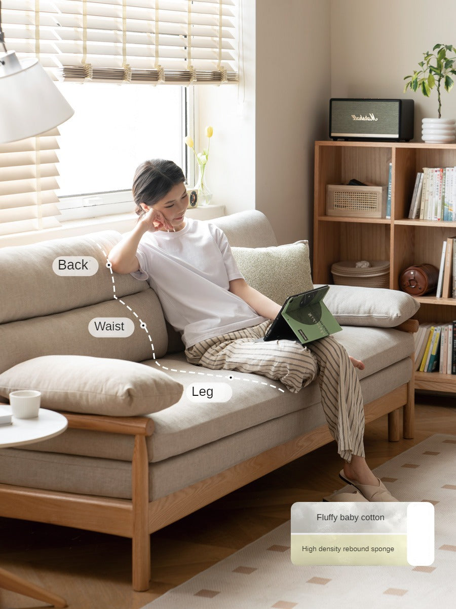 Oak Solid Wood Modern Folding Sofa Bed