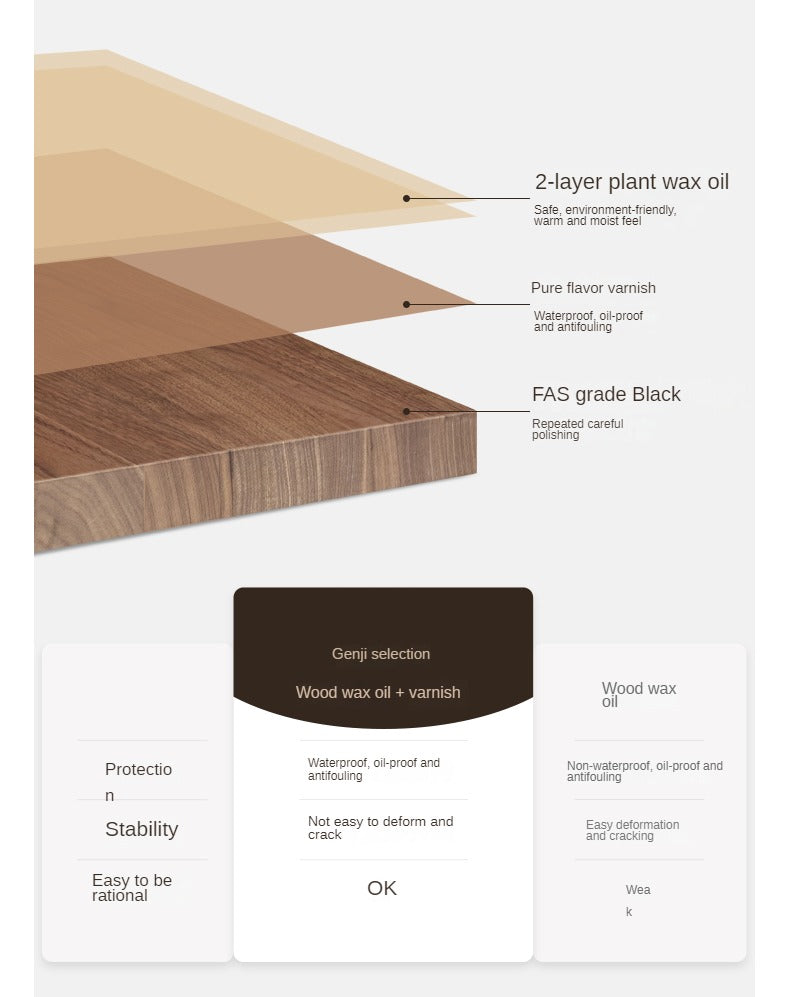 Black Walnut Solid Wood Desk Cabinet Integrated Work Table