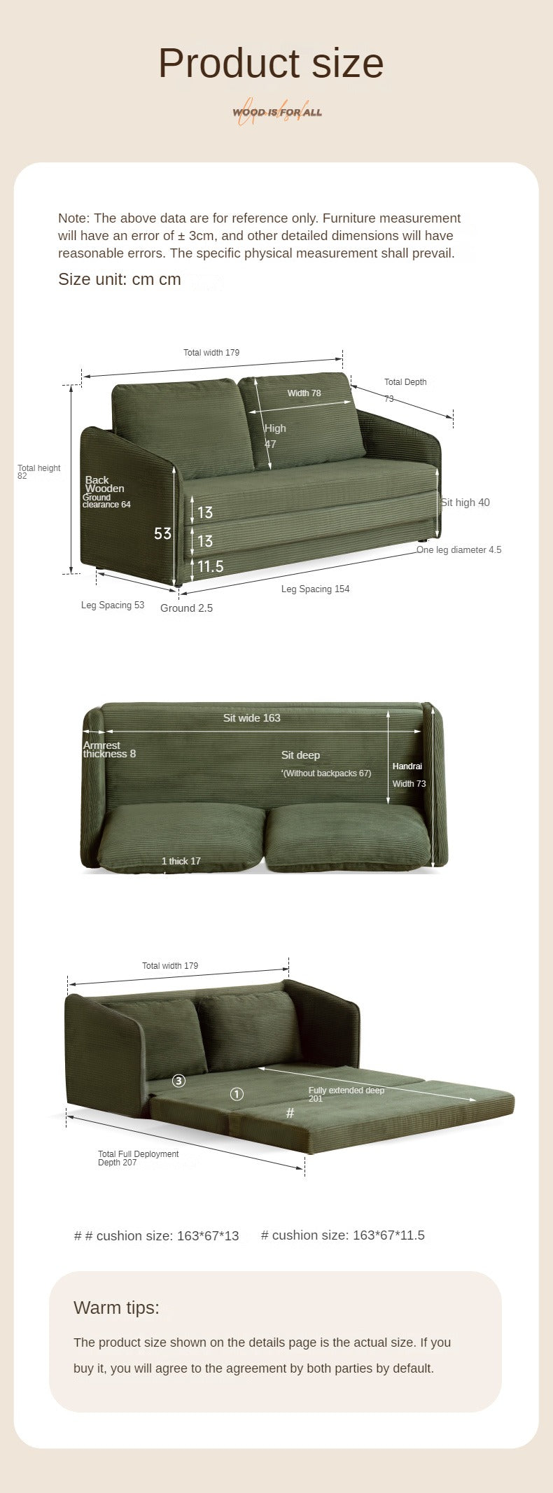 Fabric Floor Folding Dual-purpose Sofa.