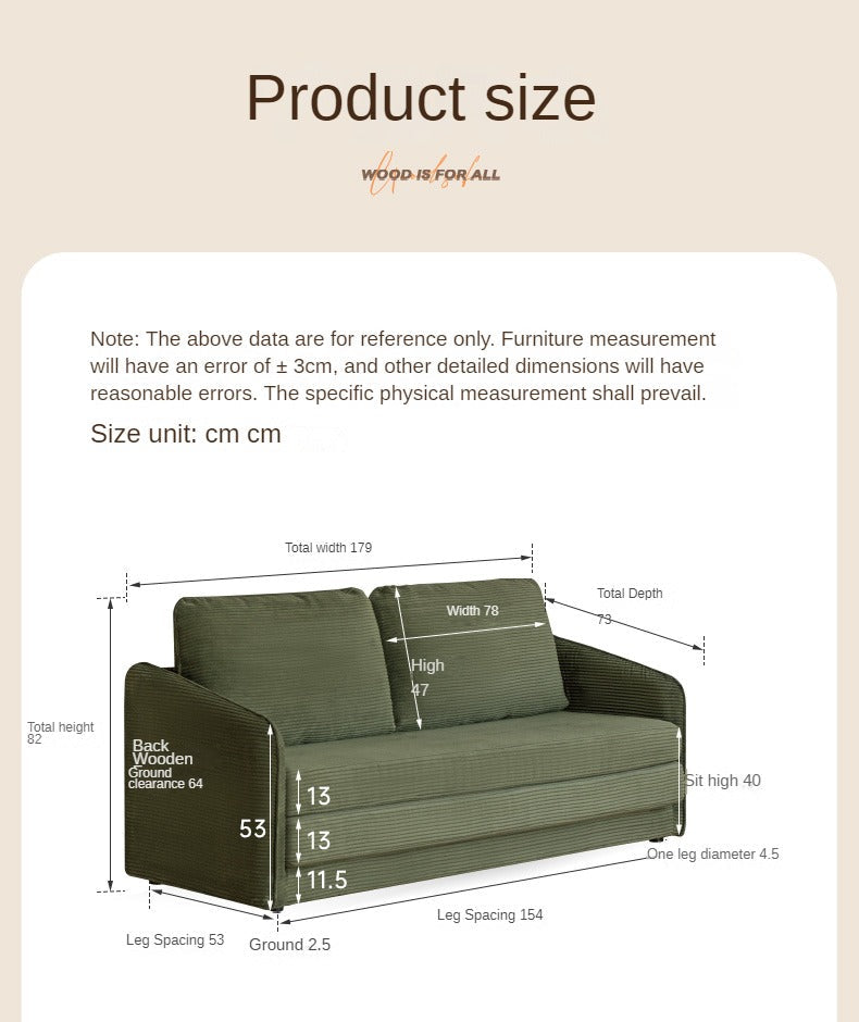 Fabric Convertible Tatami Sofa Bed with Floor-Level Lounge Design