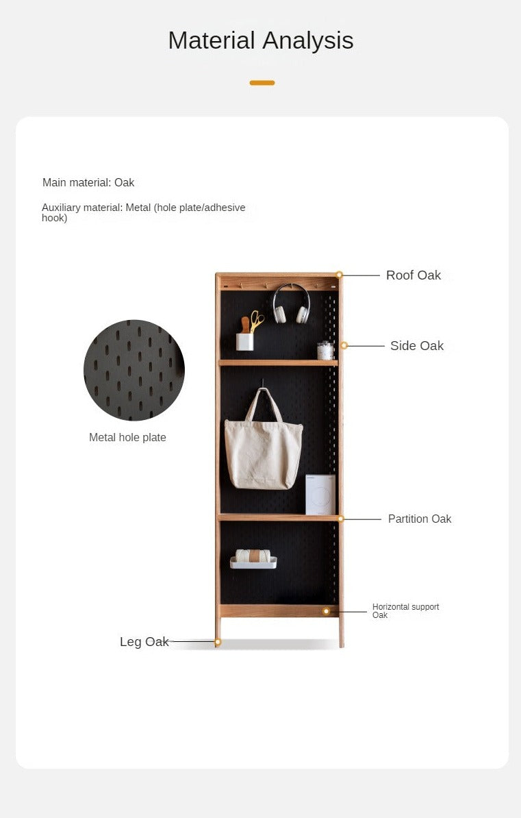 Oak Solid Wood Ultra-thin DIY Side Cabinet