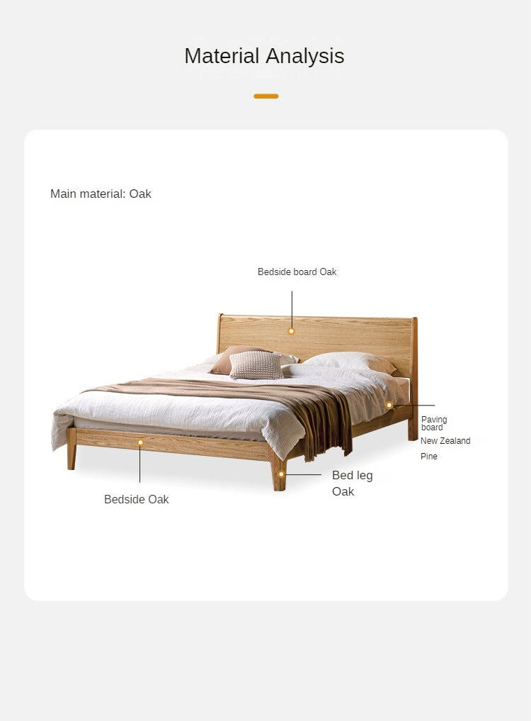 Oak Solid Wood Bed