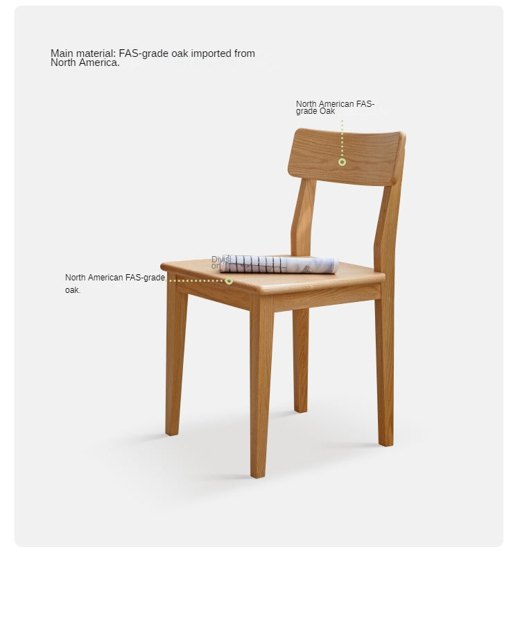 Solid Rubberwood, Ash, Oak, Black Walnut Solid Wood Dining chair Set of 4