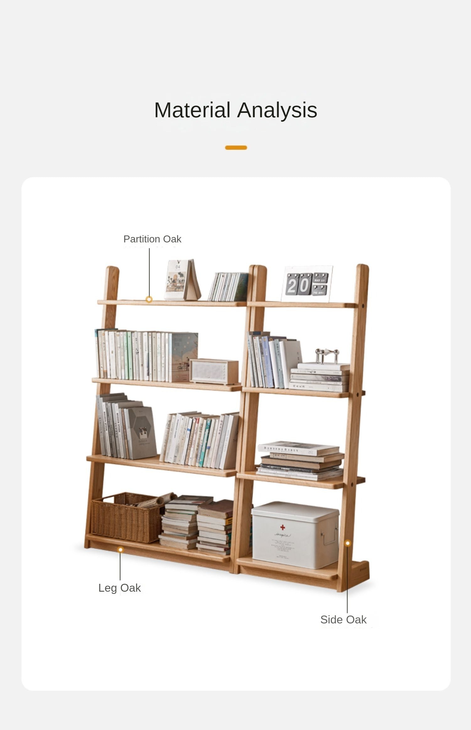 Oak, Beech Solid Wood Bookshelf Racks