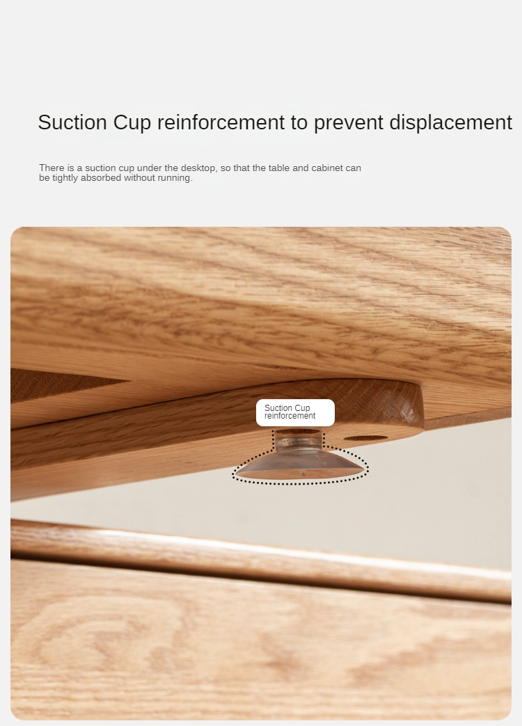 Oak, Ash Solid Wood Retractable Vanity Table Storage Cabinet.