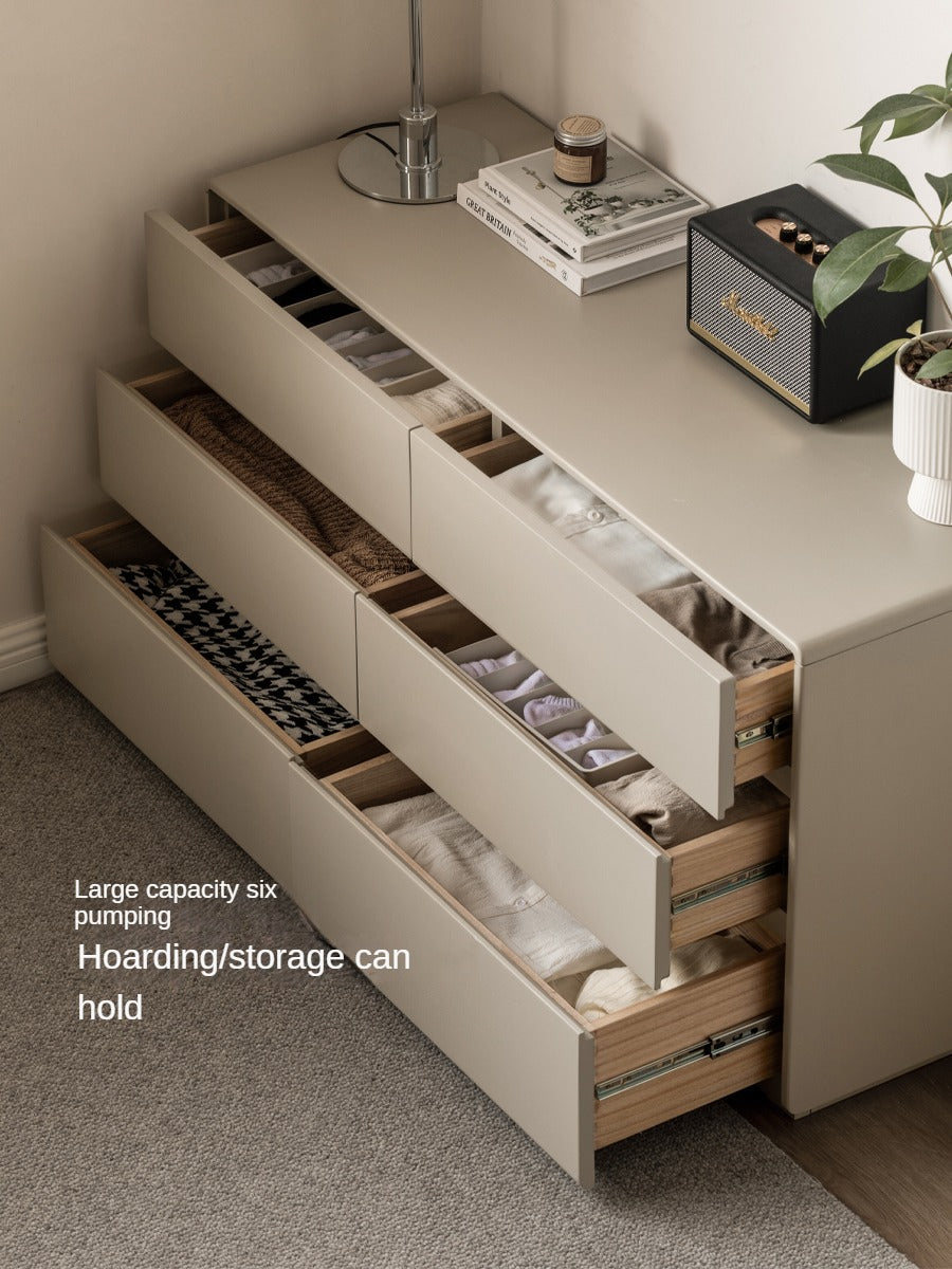 Poplar Solid Wood Retractable Dressing Table Light Luxurious Drawer