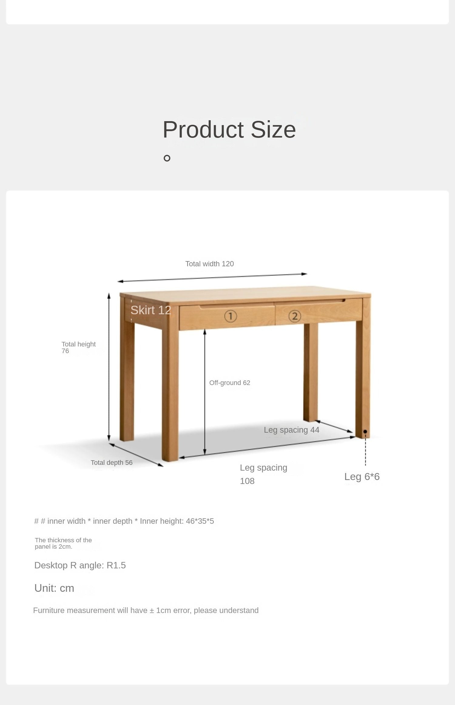 Beech Solid Wood Study Computer Office Desk