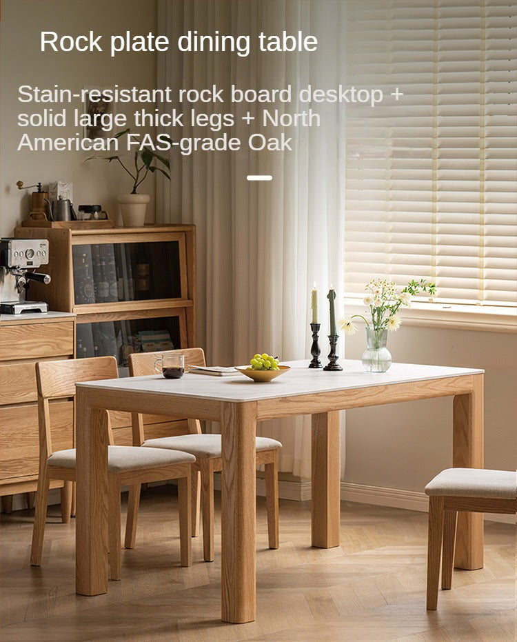 Oak Solid Wood Simple Shape Dining Table