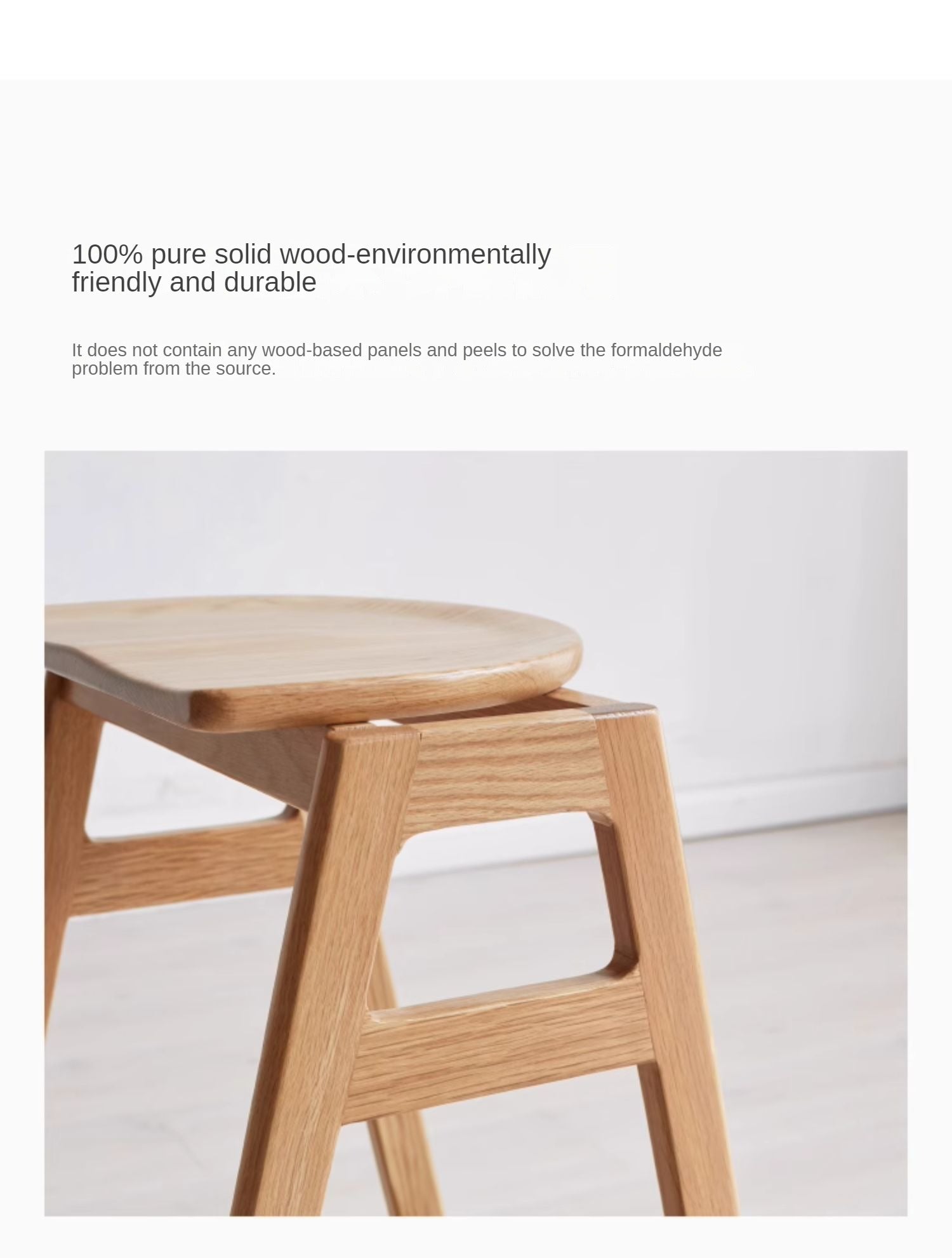 Oak Solid Wood High Feet Stool