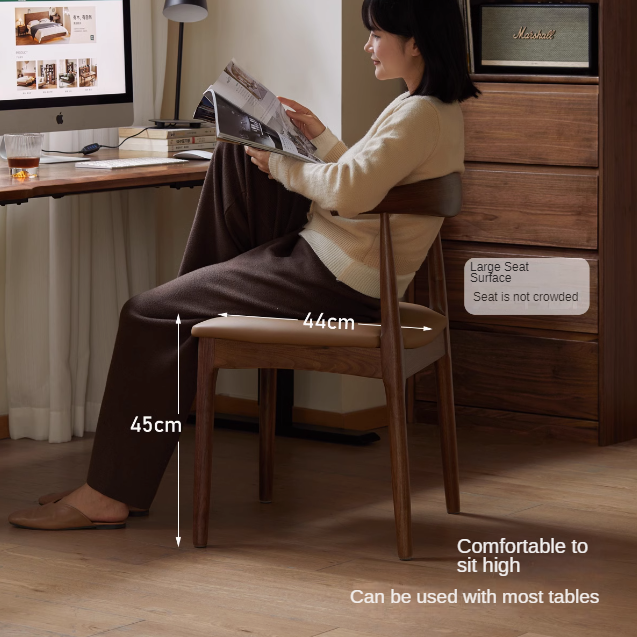 Set 4 pcs Black Walnut, Ash, Oak Solid Wood Nordic Dining Chair