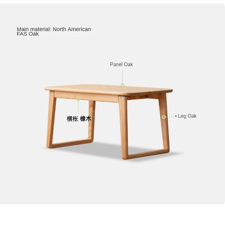 Bay window table oak solid wood"