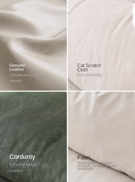 Fabric, Leather Modern White Down Sofa.