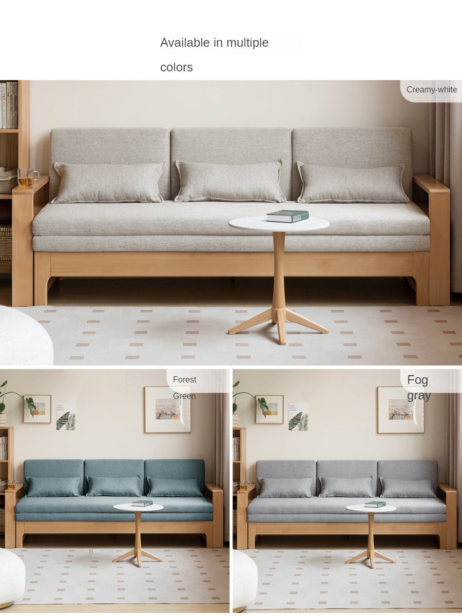 Oak, Beech Solid Wood Sleeper Sofa: