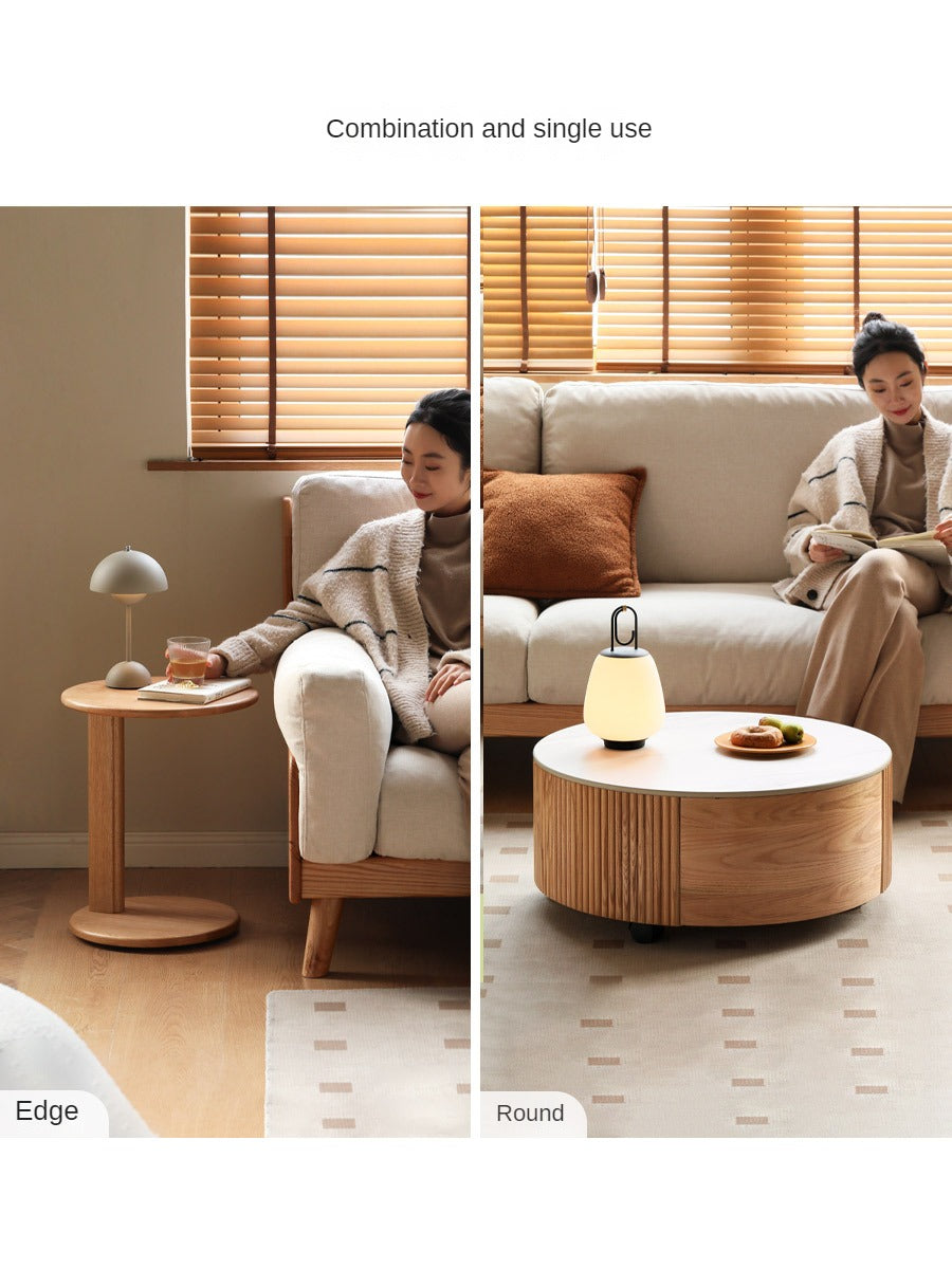 Oak Solid Wood Rock Plate Coffee Table