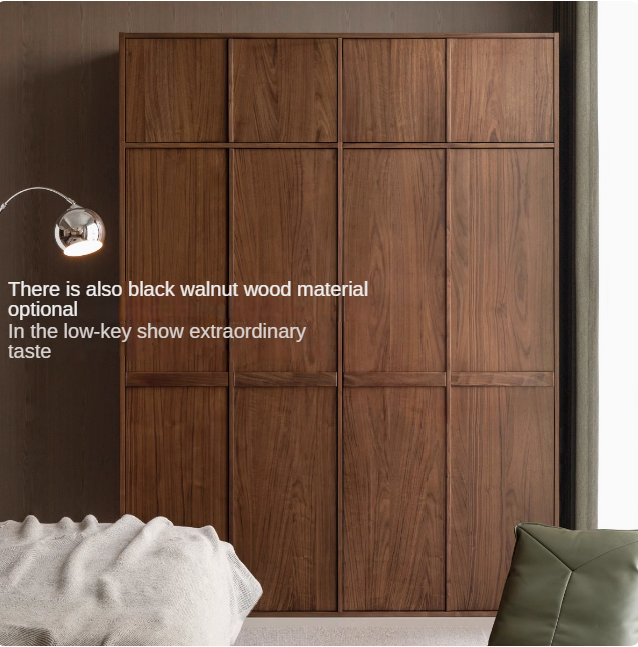 Cherry Solid Wood Middle Ages Skeleton Line Large Wardrobe.