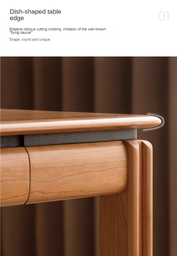 Cherry Solid Wood Color Large Office Desk