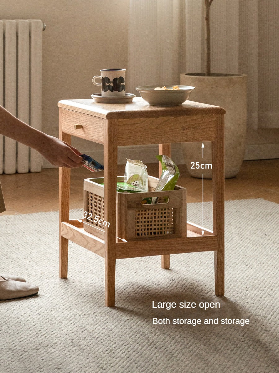 Oak, Black Walnut, Solid RubberWood Nightstand, Side Table.