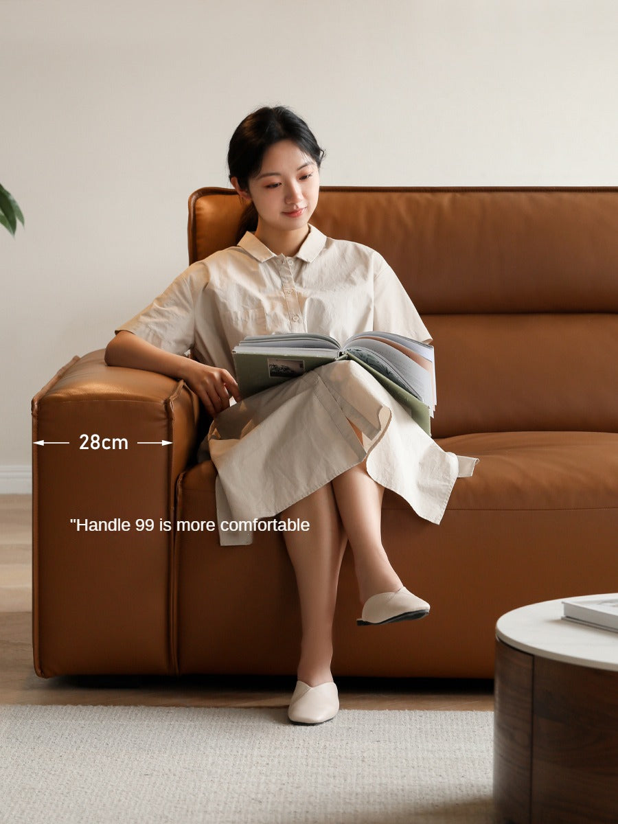 Genuine Leather Art Down Sofa.