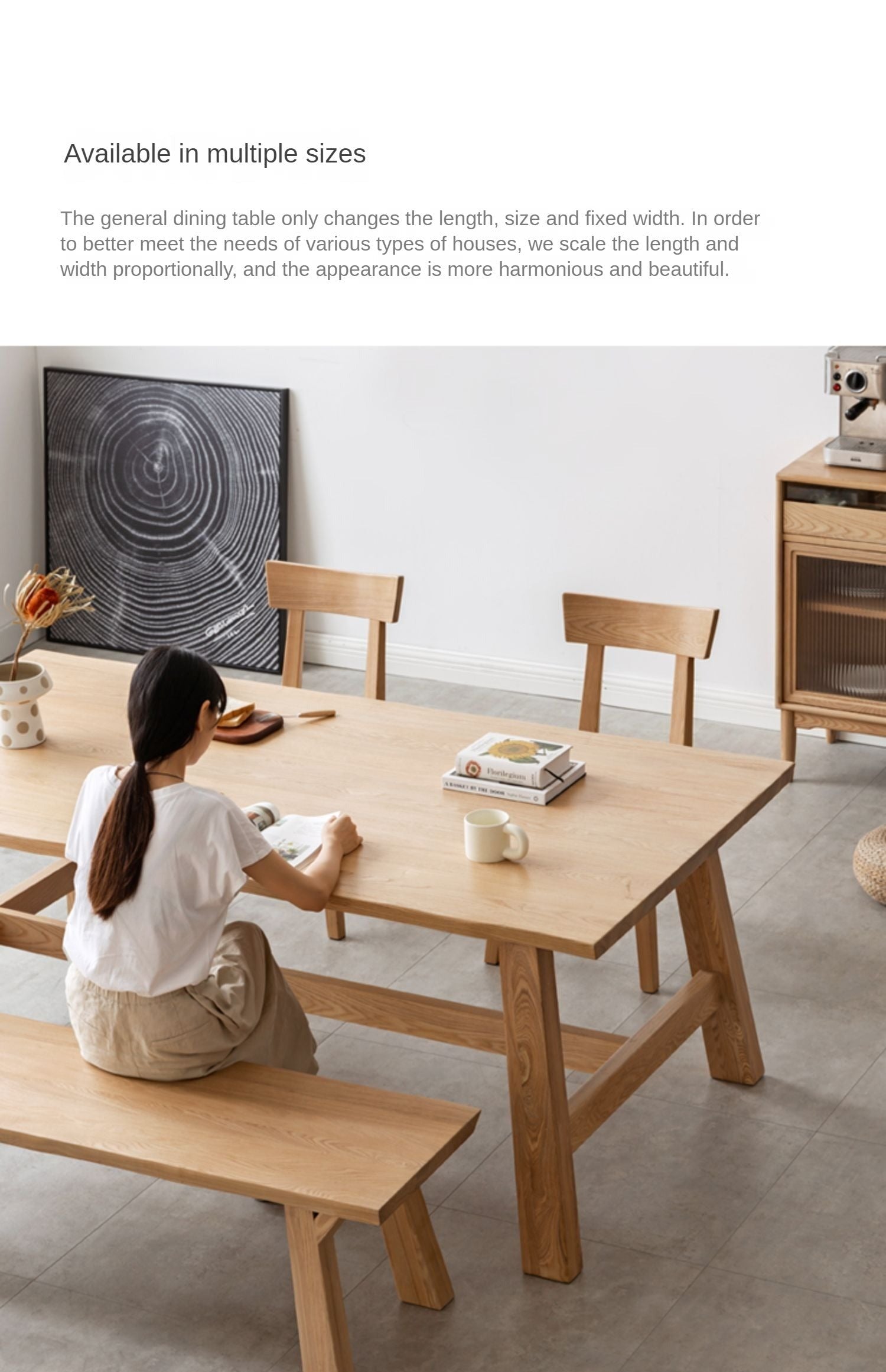 Ash Solid Wood Farmhouse Style Natural Edges Dining Table