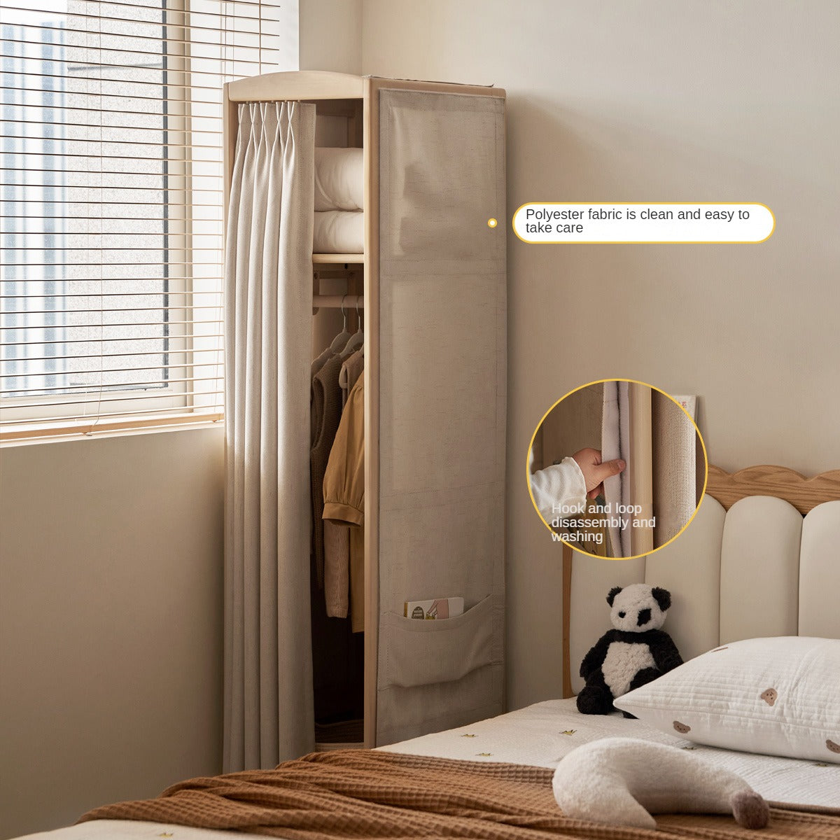 Birch Solid Wood Children's Wardrobe