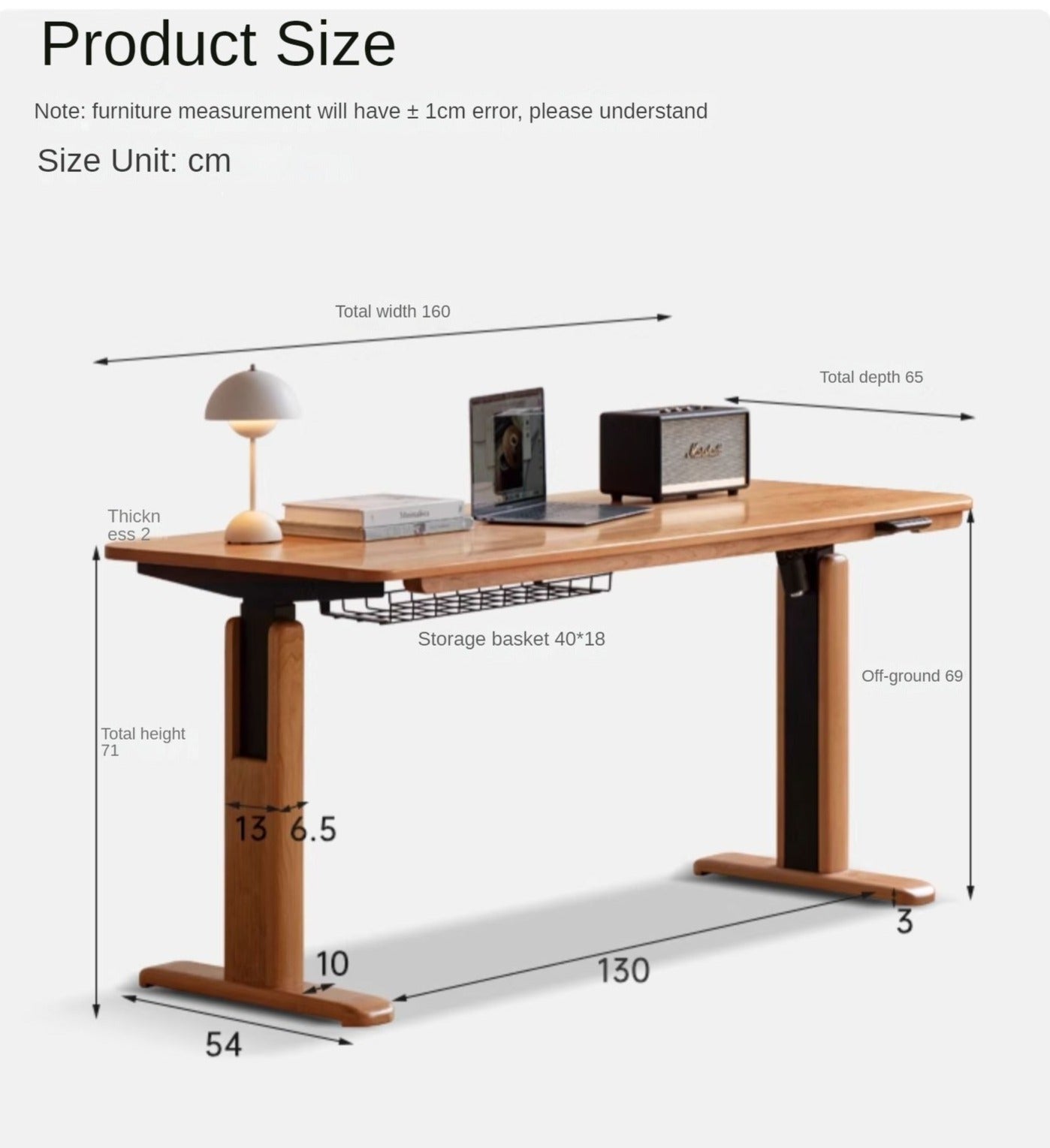 Cherry, Ash Solid Wood Electric Elevating Desk